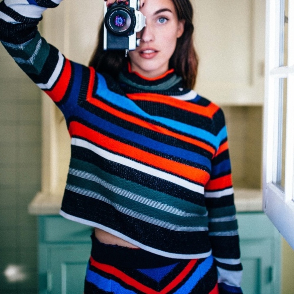 New FREE PEOPLE WHAT A FLIRT SWEATER SET XS